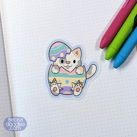 Easter Egg Cat Sticker