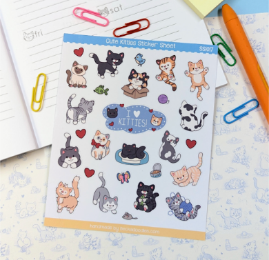 Cute Kitties Sticker Sheet