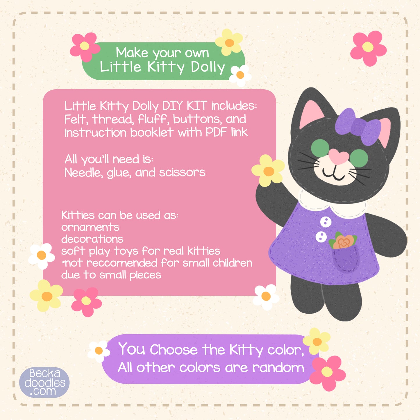 Little Kitty Dolly Felt Sewing Kit