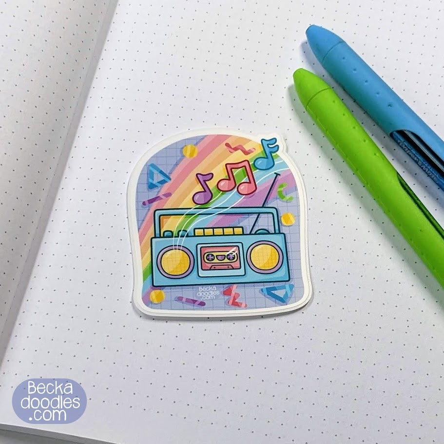 80's Boom Box Sticker