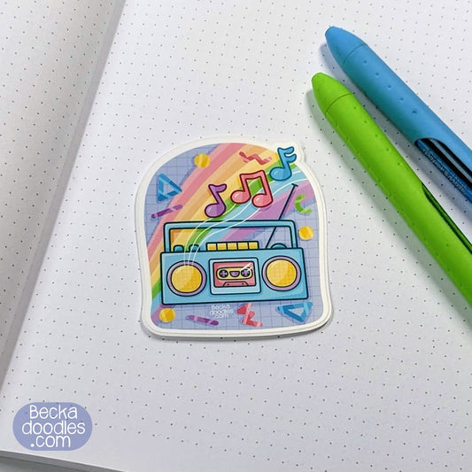 80's Boom Box Sticker