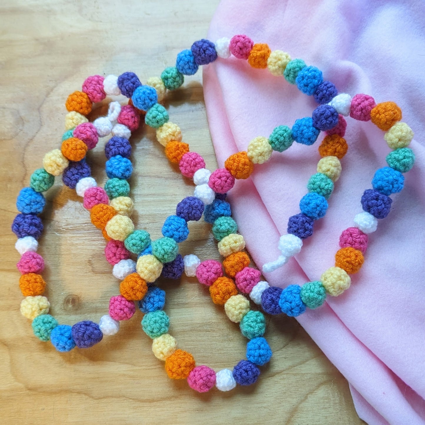 Bright Rainbow Crocheted Garland