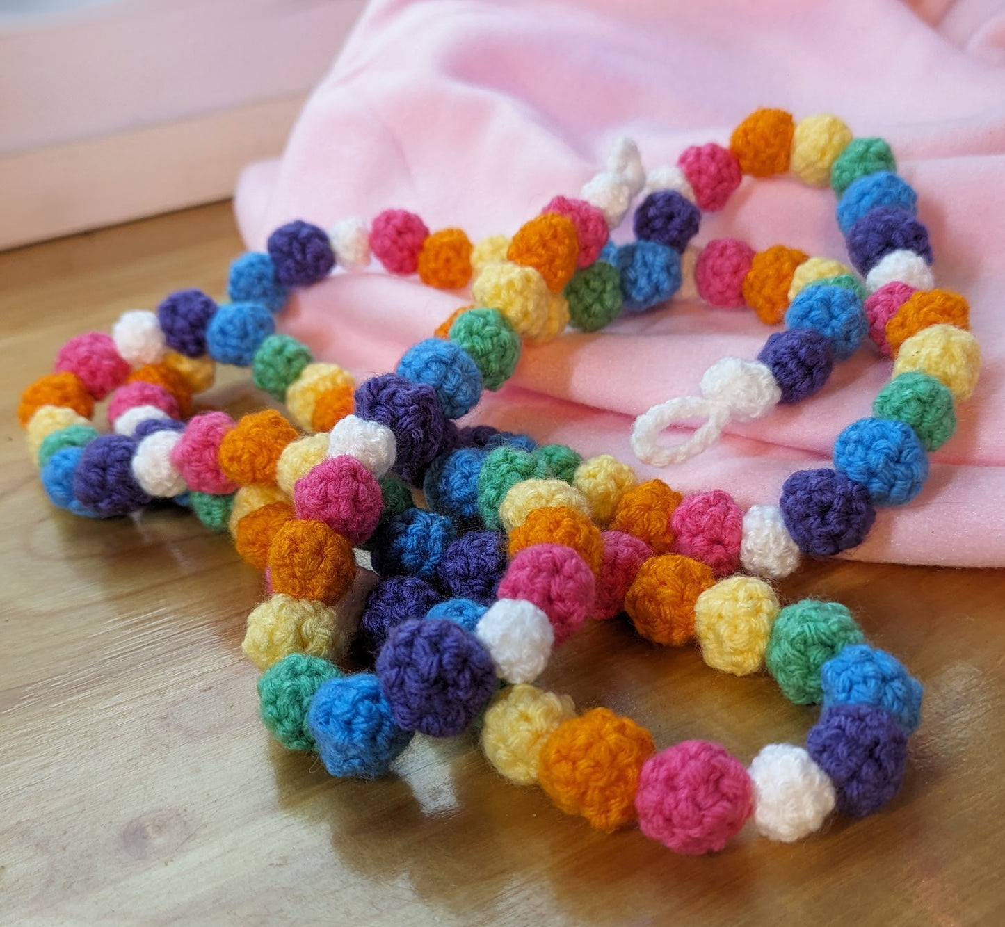 Bright Rainbow Crocheted Garland