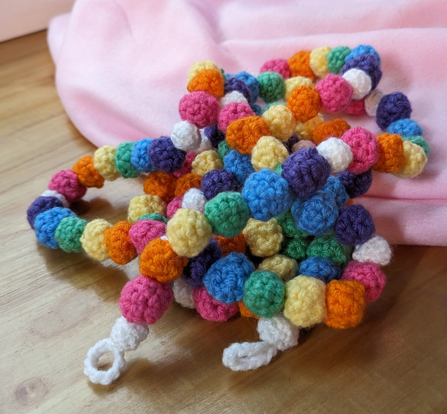 Bright Rainbow Crocheted Garland