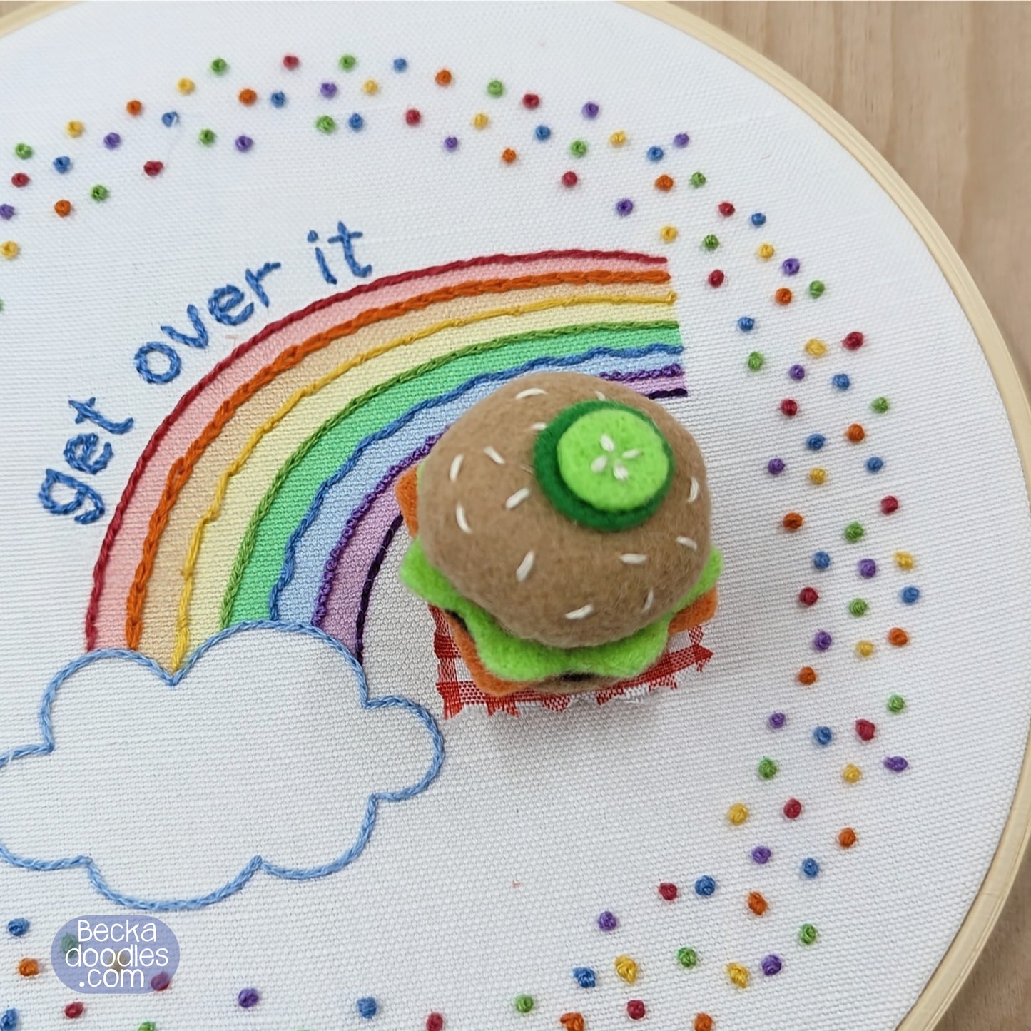 Hamburger Pincushion Needle Minder