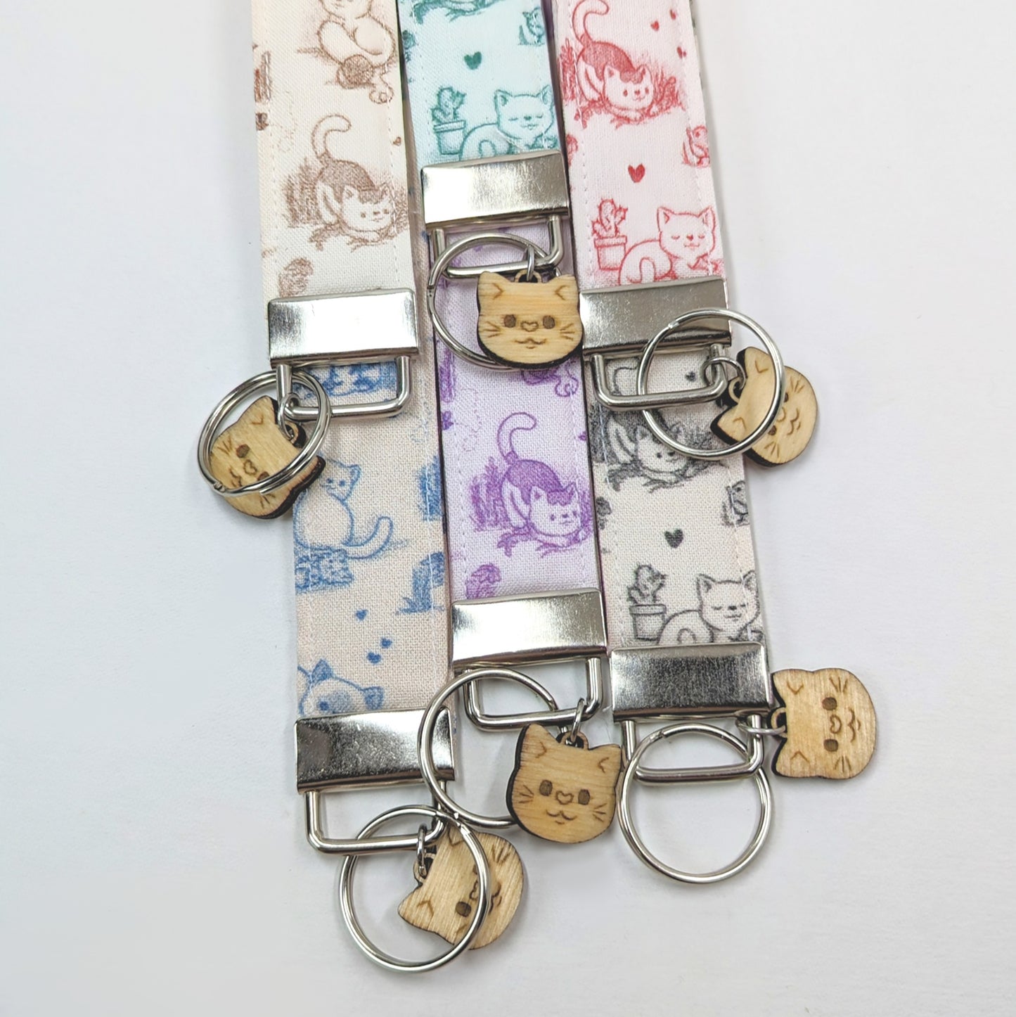 Cat Toile Wristlet Keychain