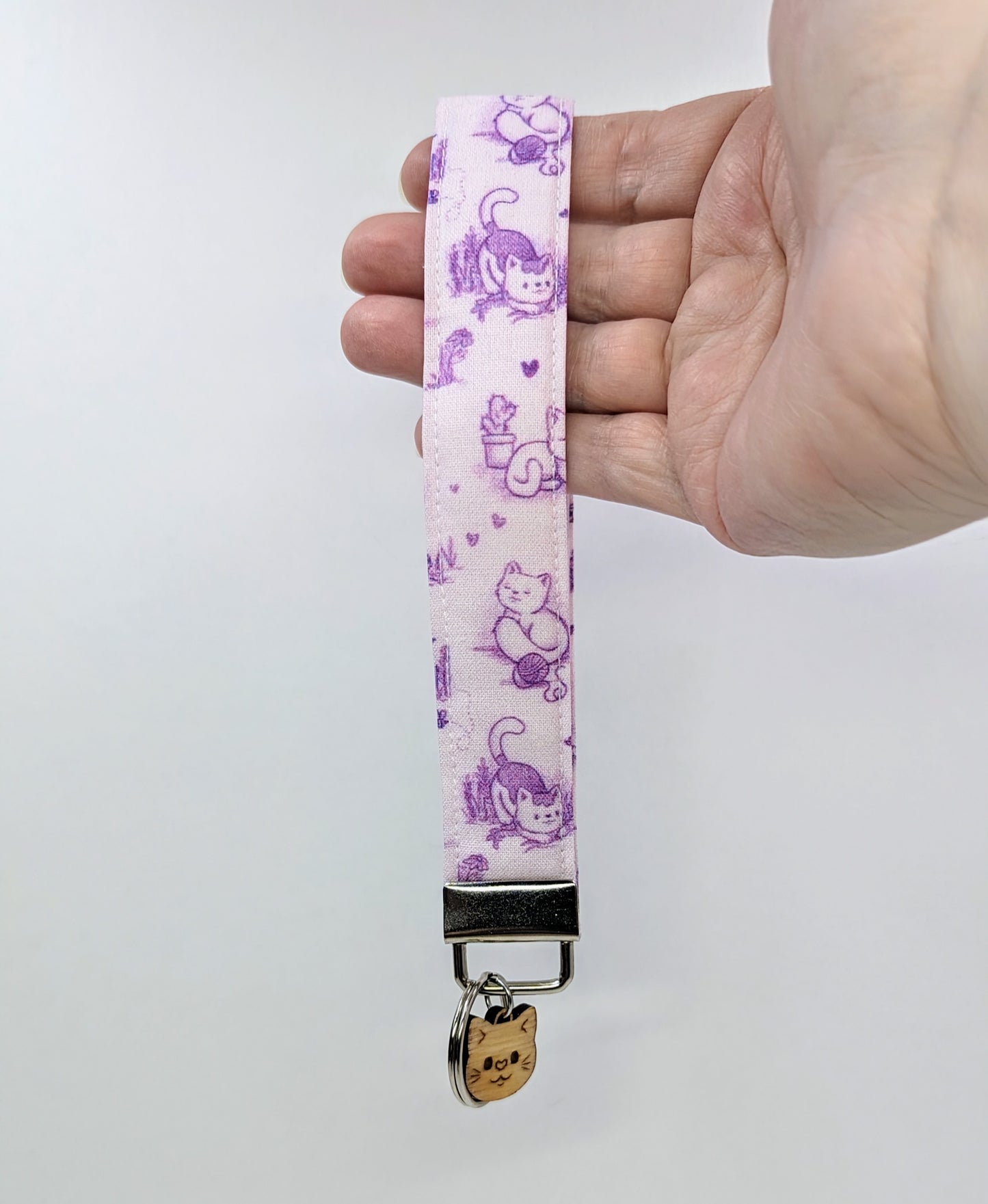 Cat Toile Wristlet Keychain