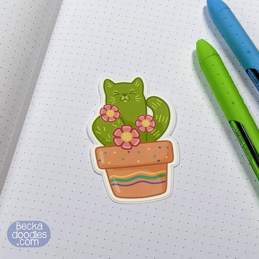 Cat Cactus Sticker