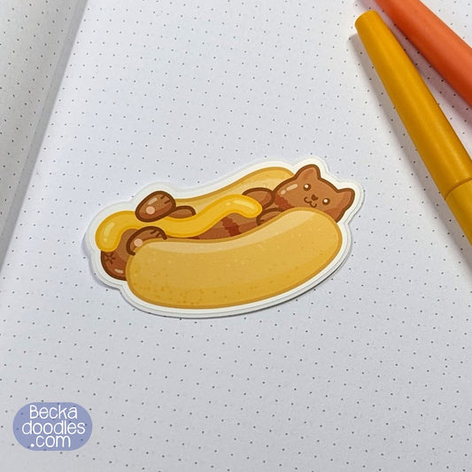 Hot Dog Cat Sticker