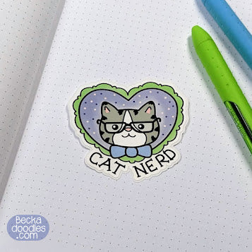 Cat Nerd Sticker