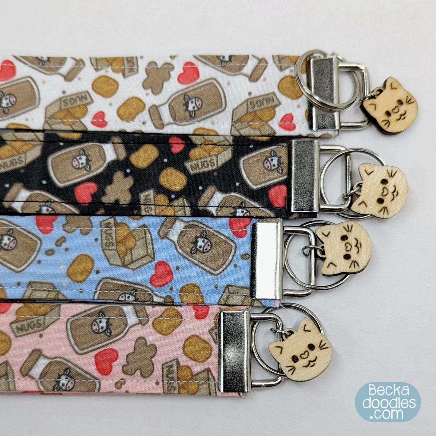 Chicky Nugs Fabric Wristlet Keychain