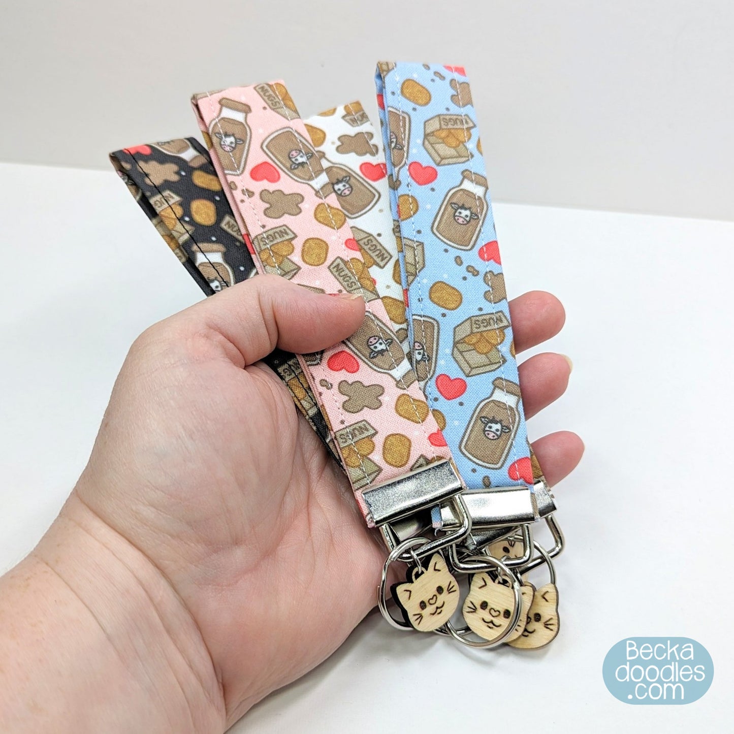 Chicky Nugs Fabric Wristlet Keychain