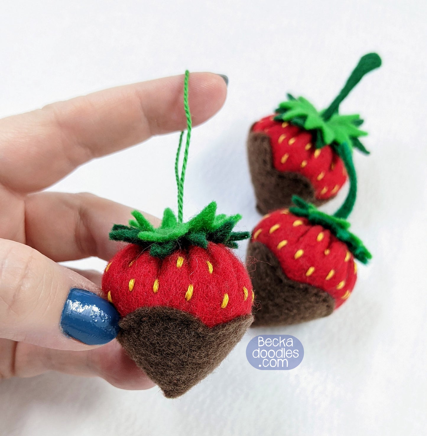 Chocolate Covered Strawberry Felt Sewing Pattern