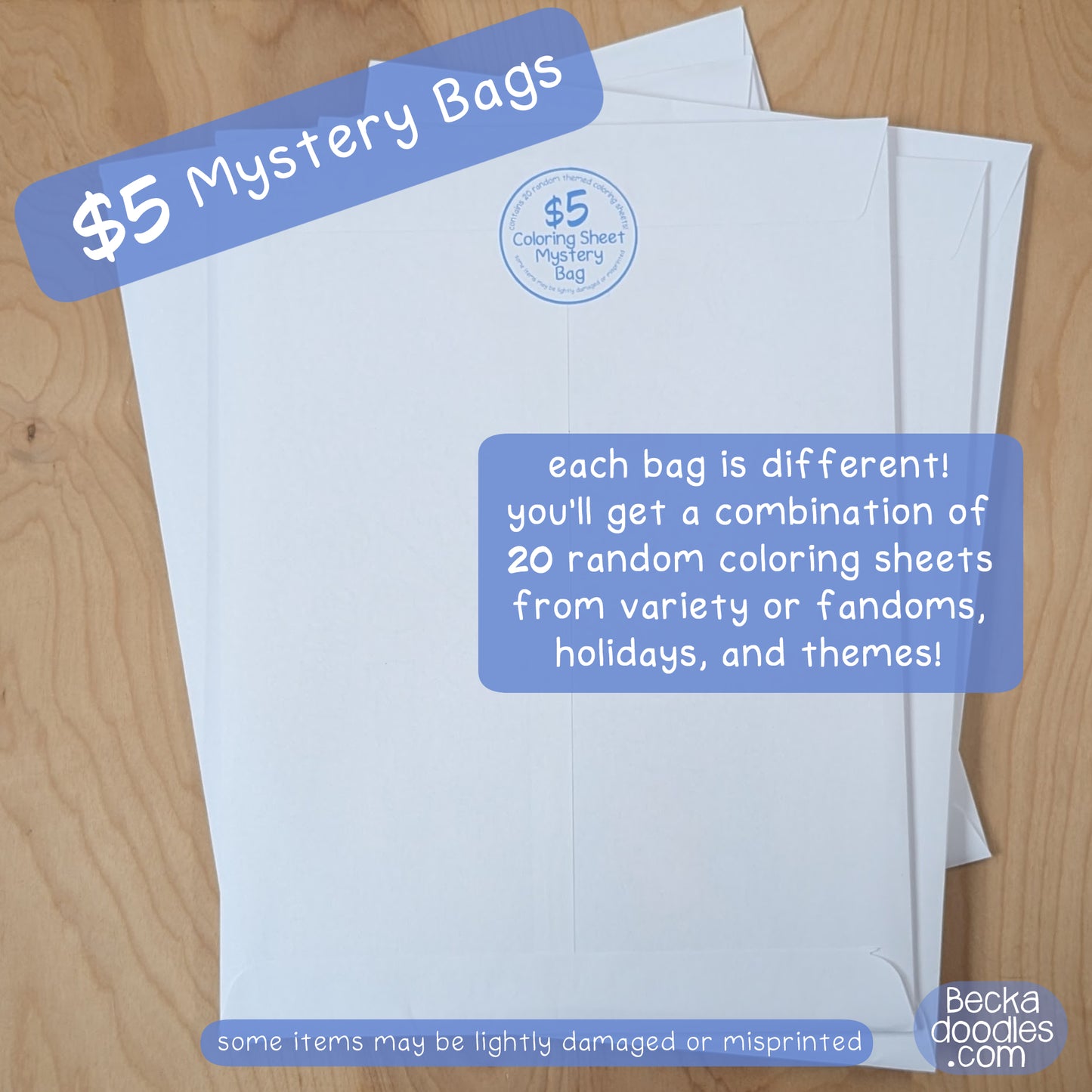Mystery Coloring Sheet Bags - $5
