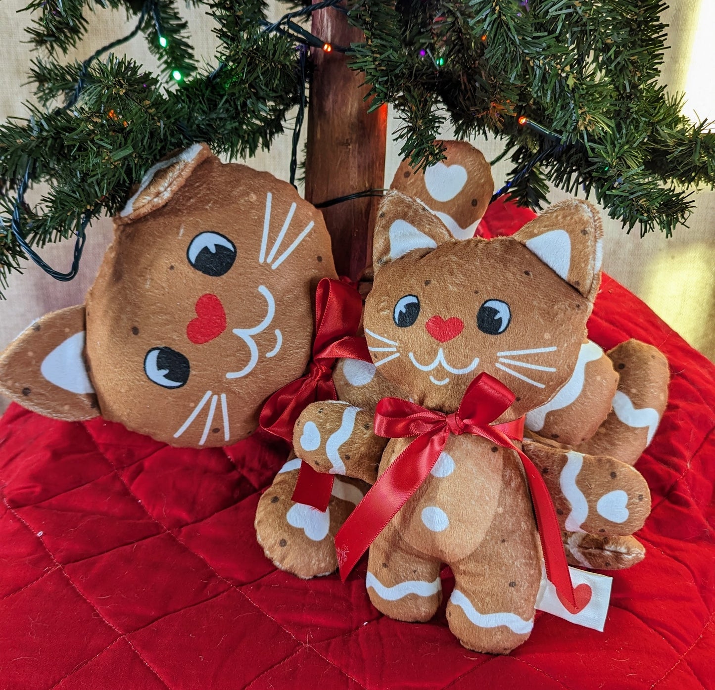 Gingerbread Cookie Christmas Cat Plushie