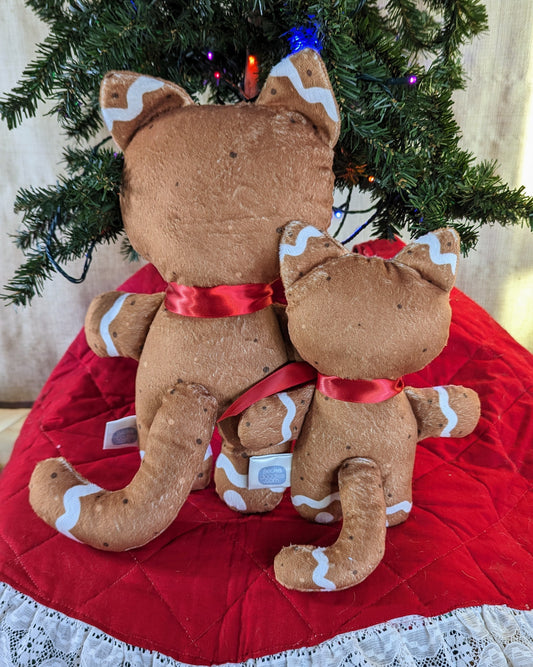 Gingerbread Cookie Christmas Cat Plushie