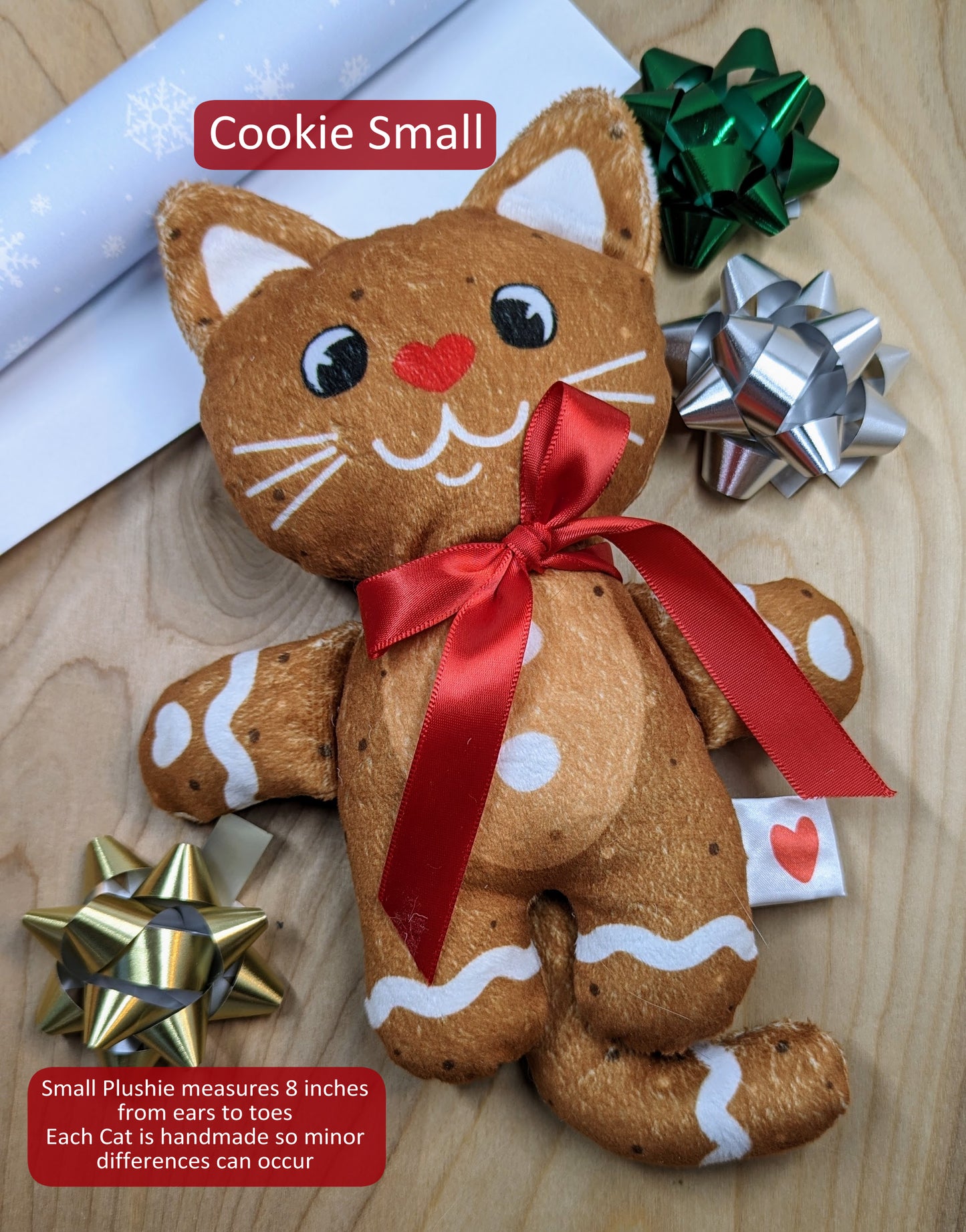 Gingerbread Cookie Christmas Cat Plushie