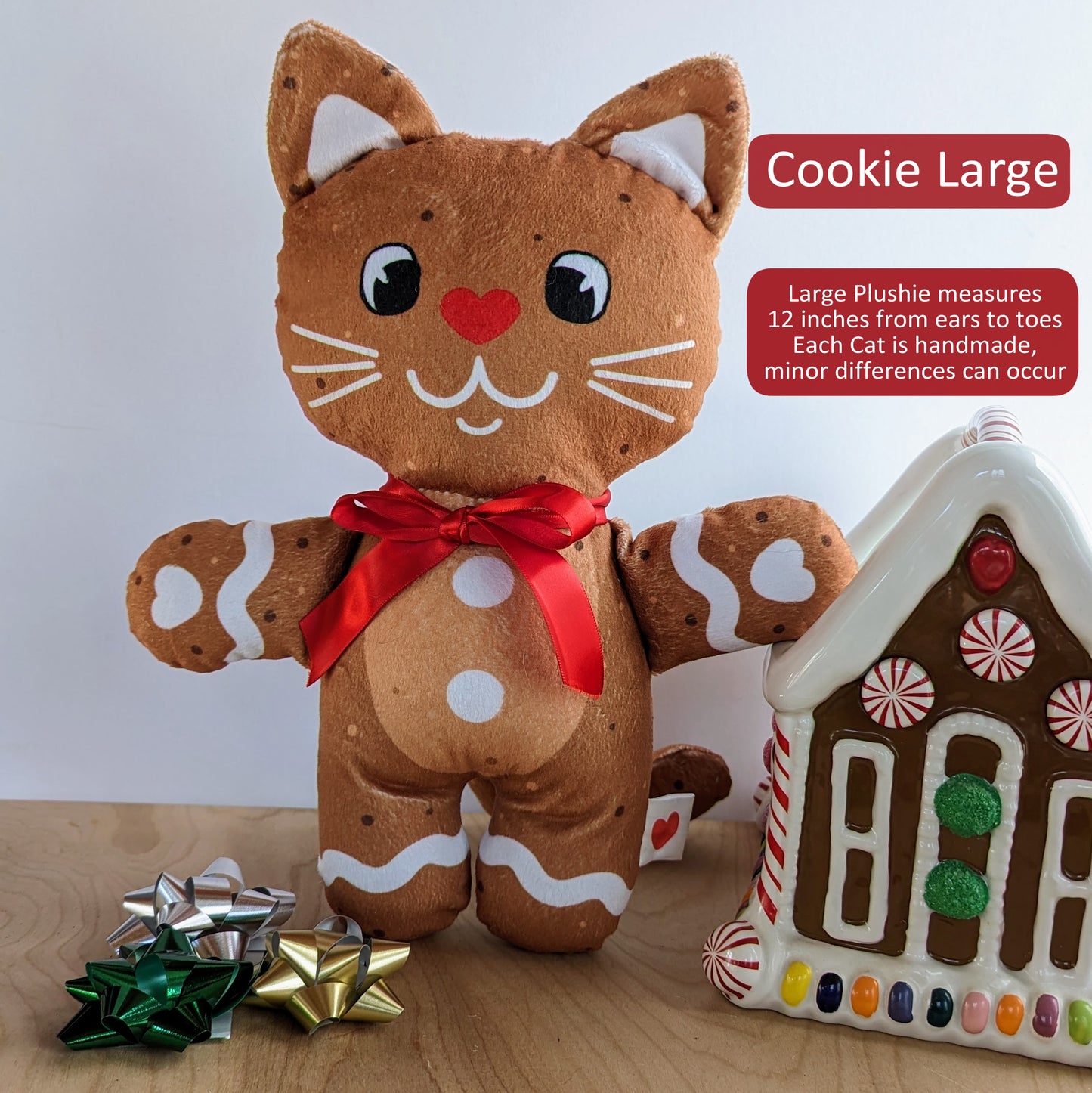 Gingerbread Cookie Christmas Cat Plushie