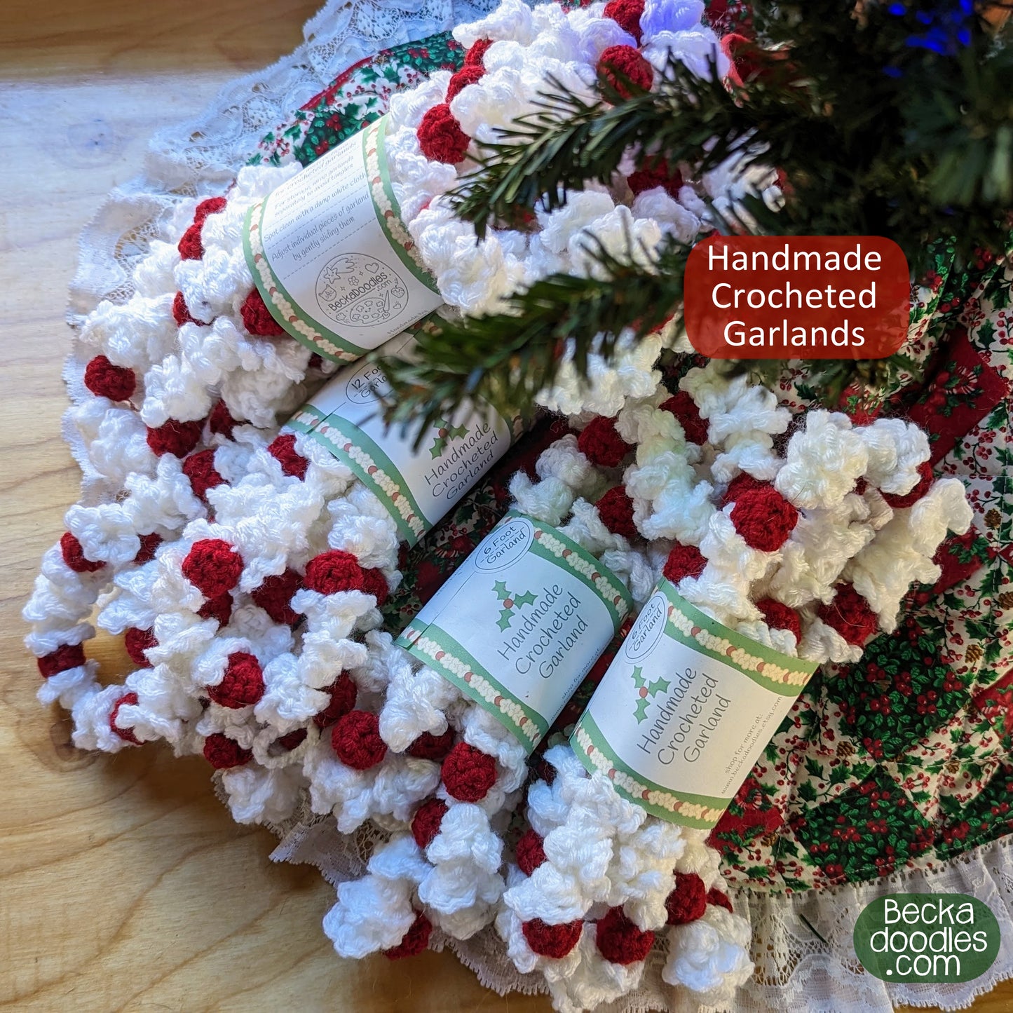 Popcorn Crocheted Garland