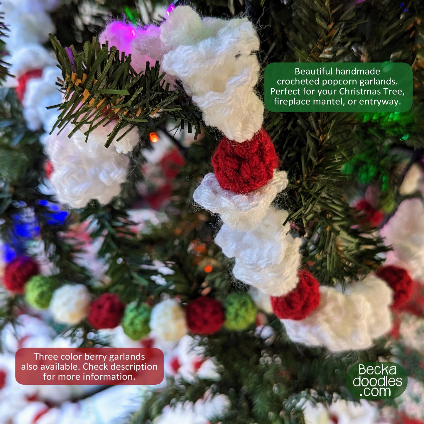 Popcorn Crocheted Garland