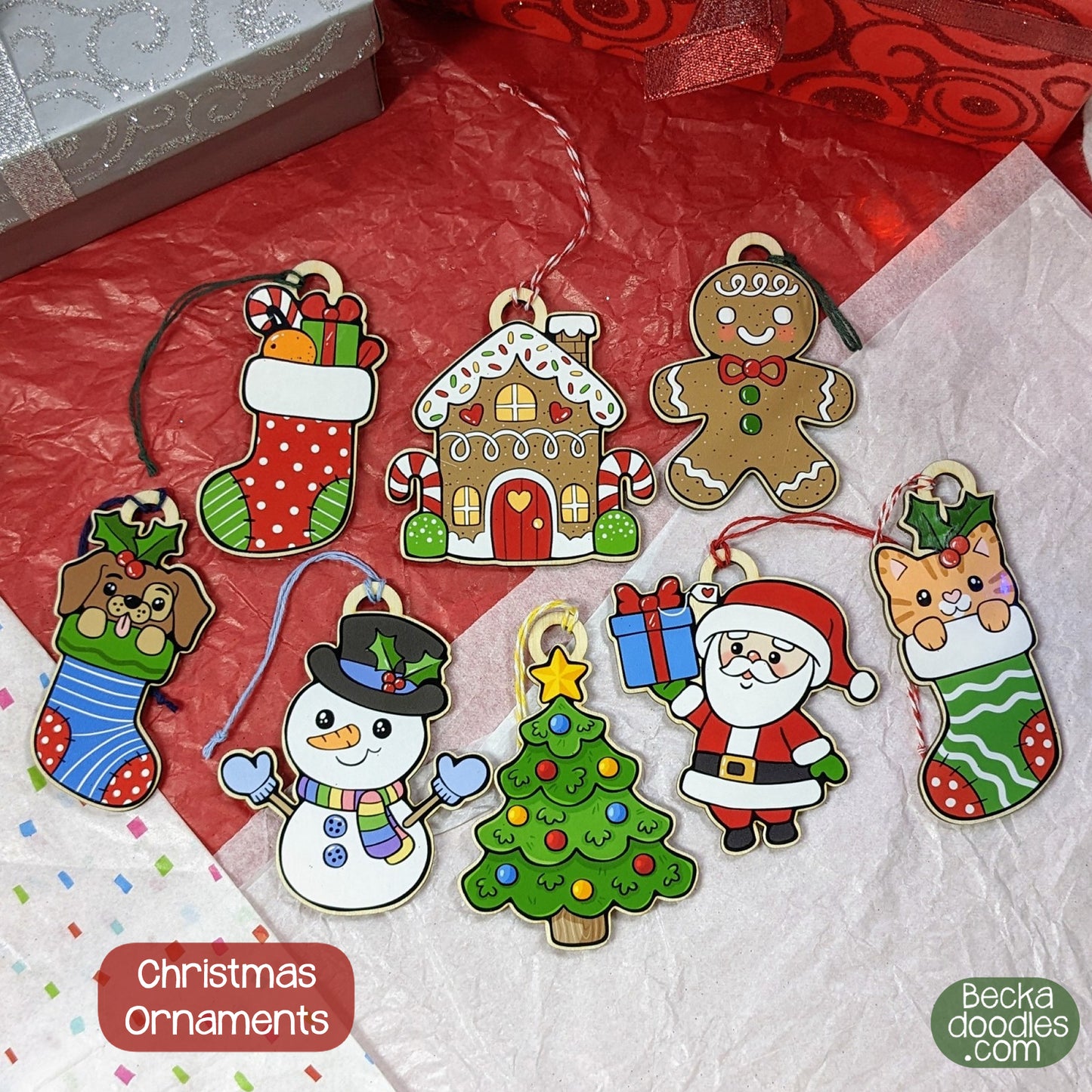 Christmas Tree Wood Ornaments