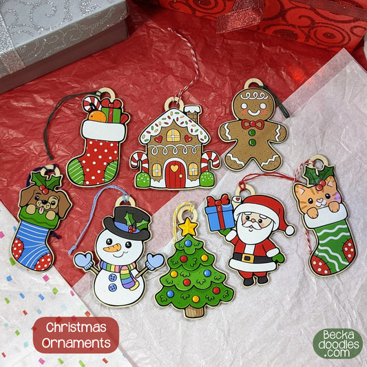 Christmas Tree Wood Ornaments
