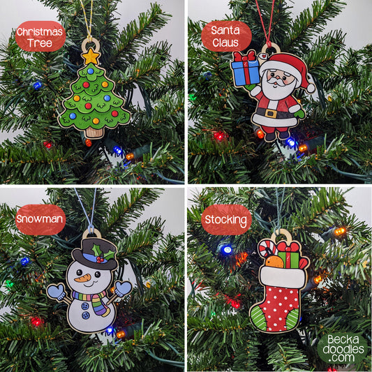 Christmas Tree Wood Ornaments