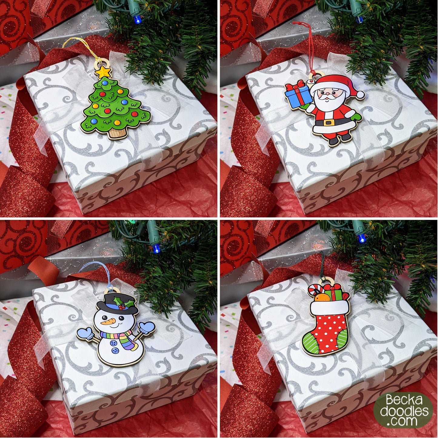 Christmas Tree Wood Ornaments