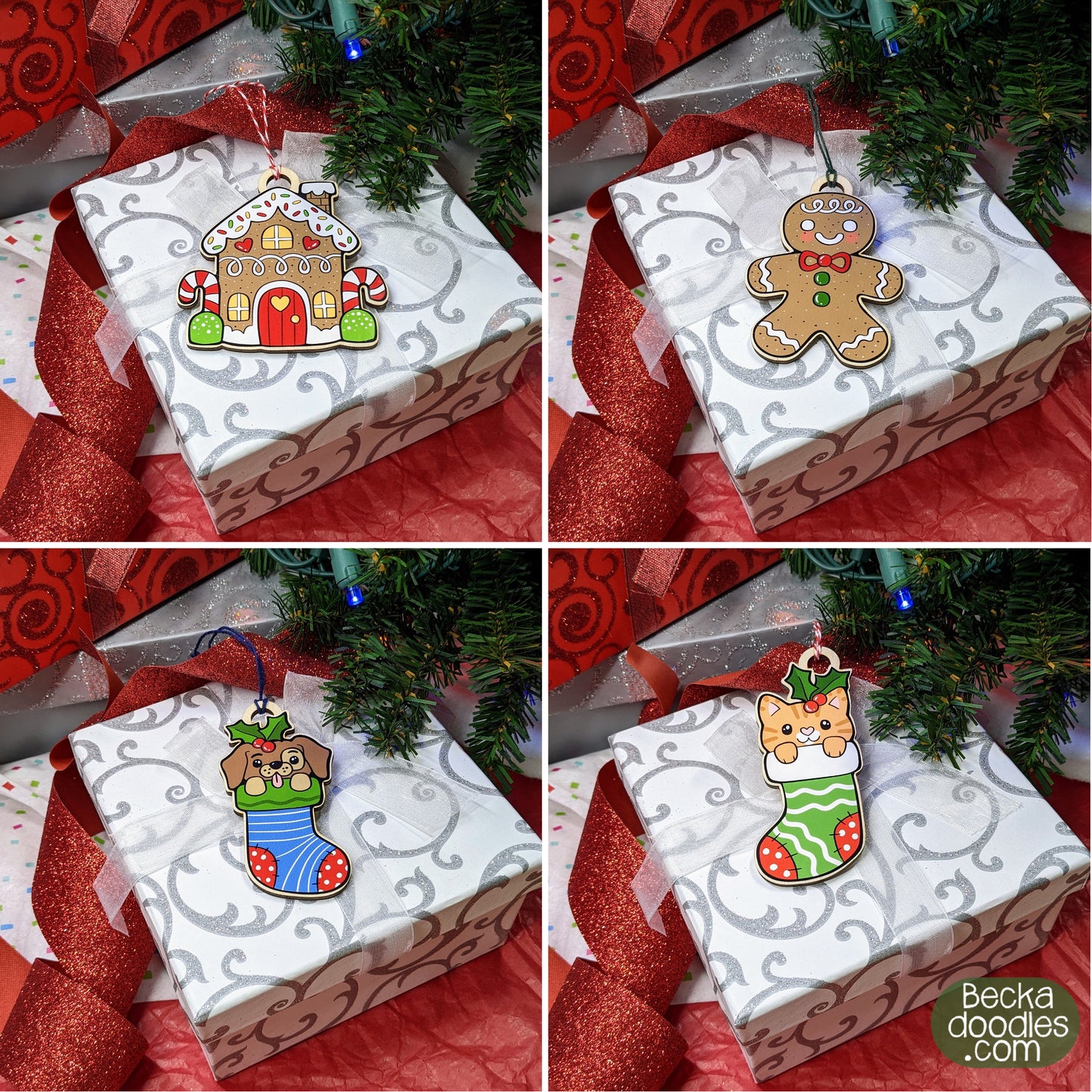 Christmas Tree Wood Ornaments
