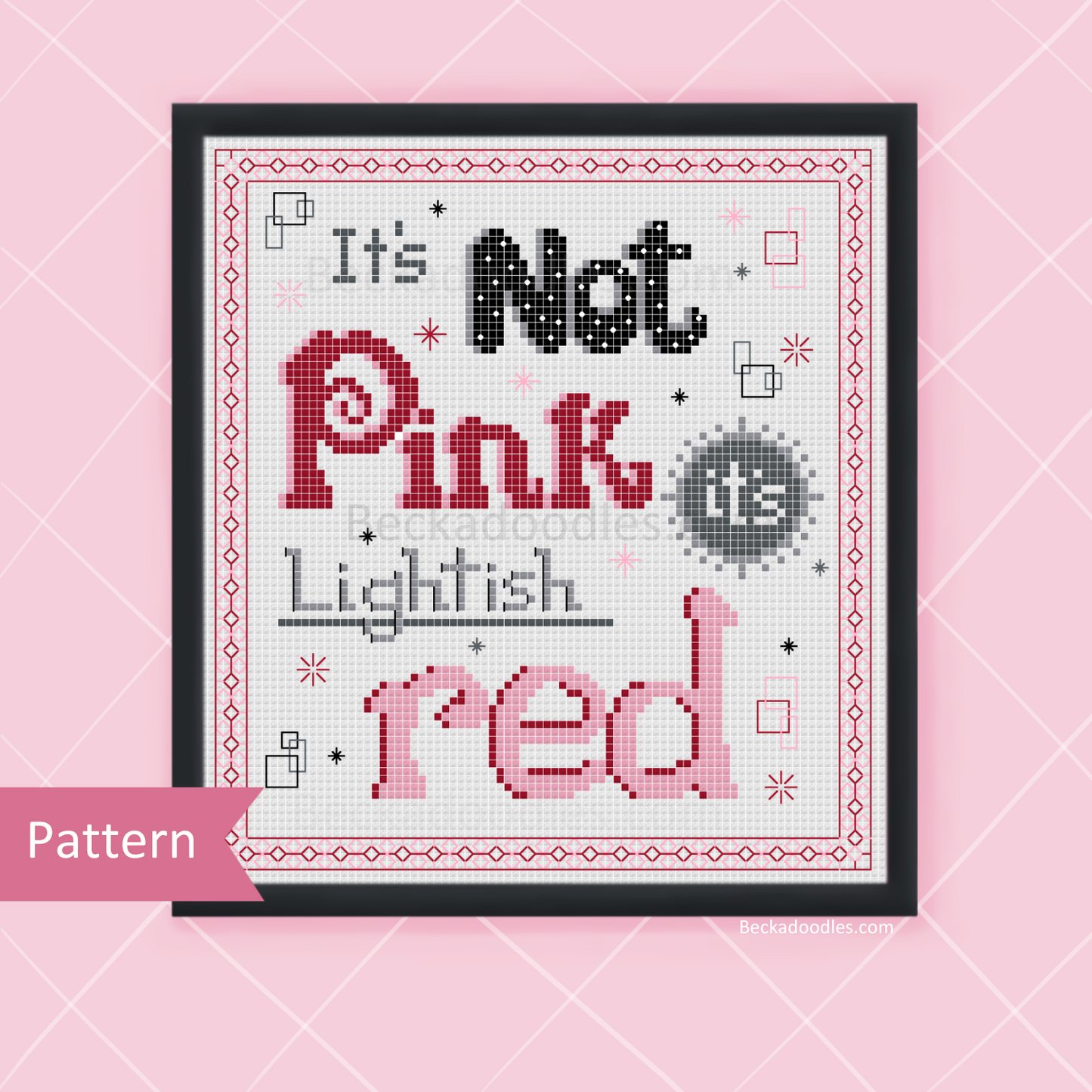 Not Pink Lightish Red Cross Stitch Pattern