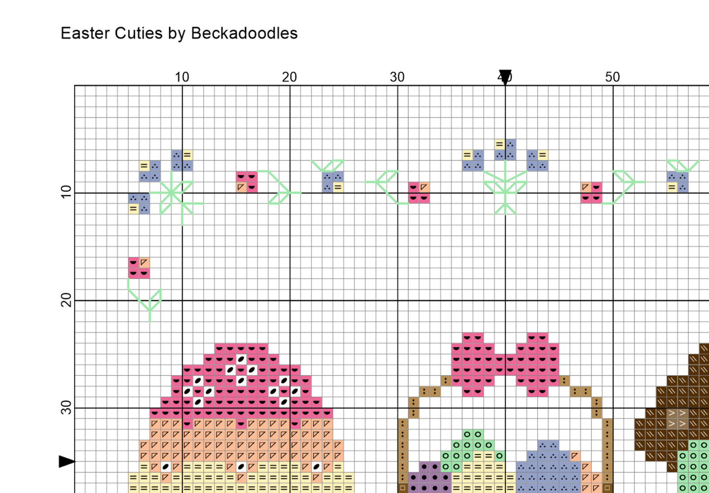 Easter Cuties Cross Stitch Pattern