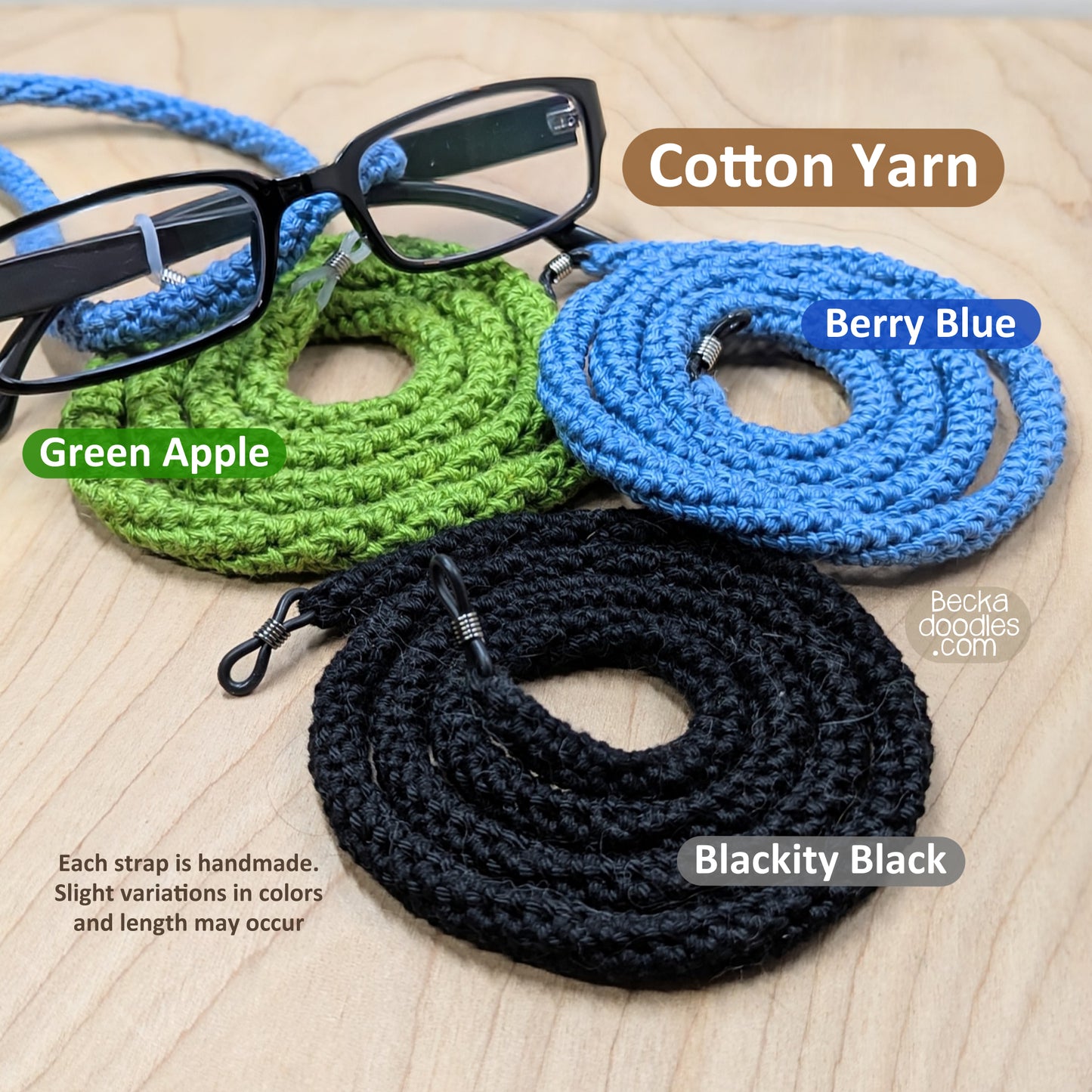 Crocheted Yarn Eyeglass Strap