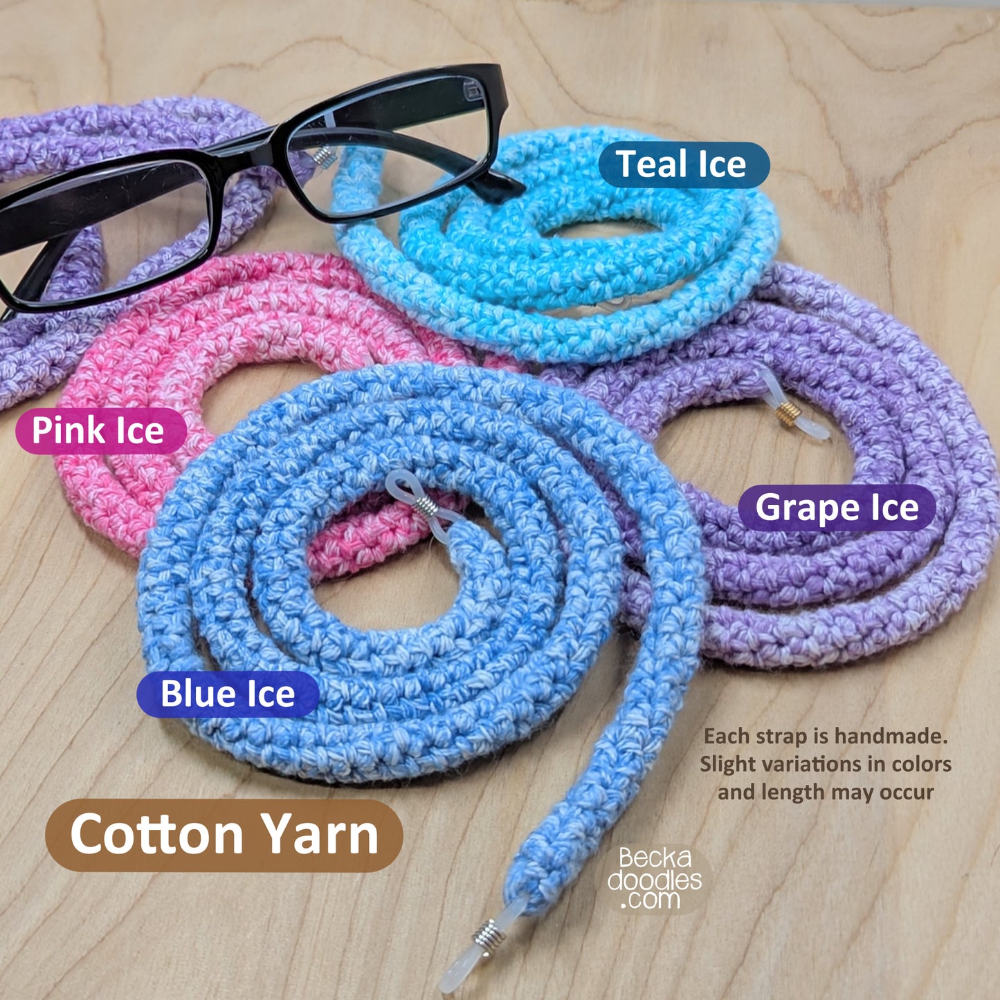 Crocheted Yarn Eyeglass Strap
