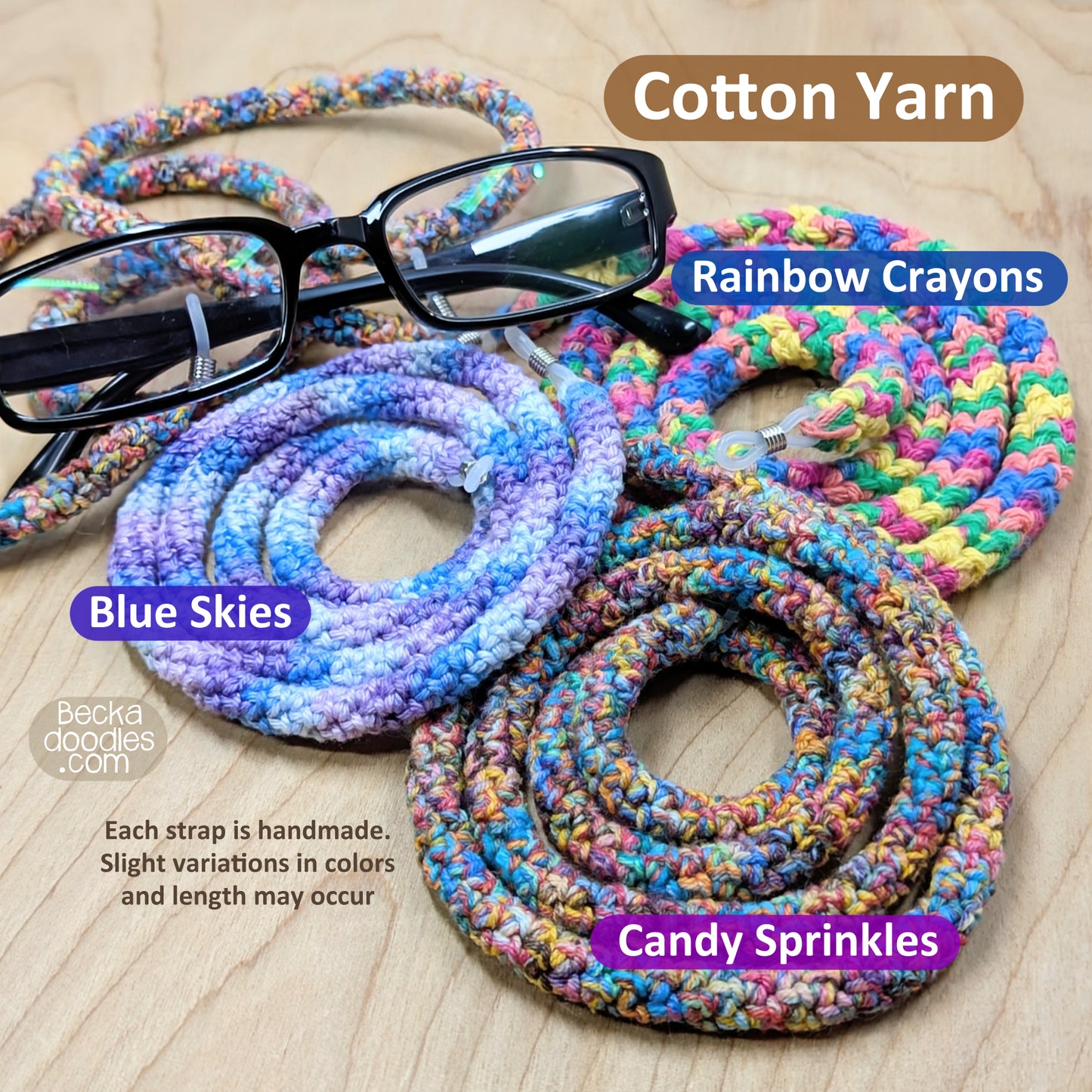 Crocheted Yarn Eyeglass Strap