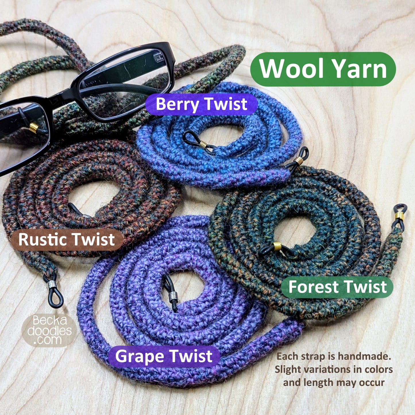 Crocheted Yarn Eyeglass Strap