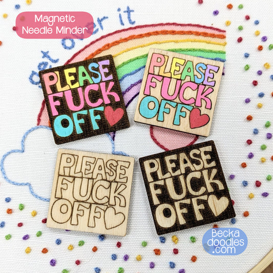 Please F Off Wood Needle Minder