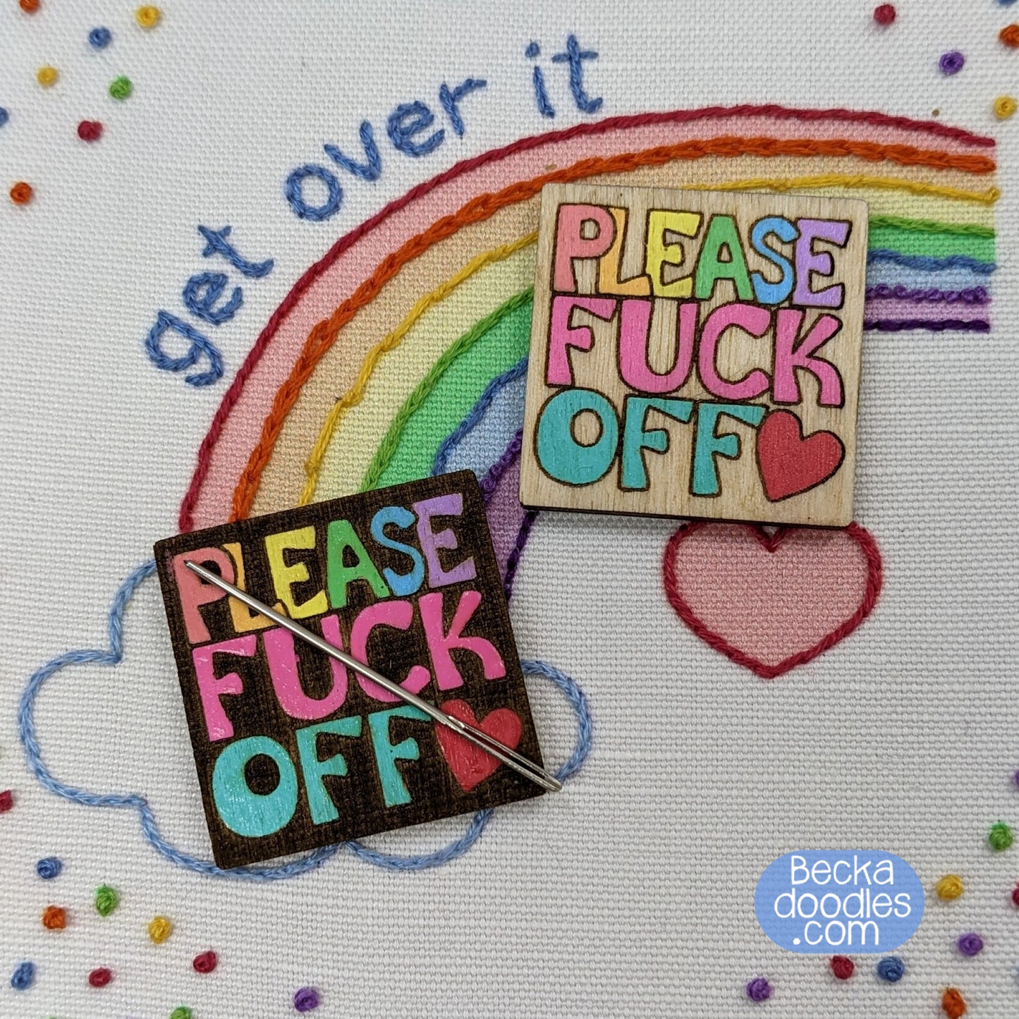 Please F Off Wood Needle Minder