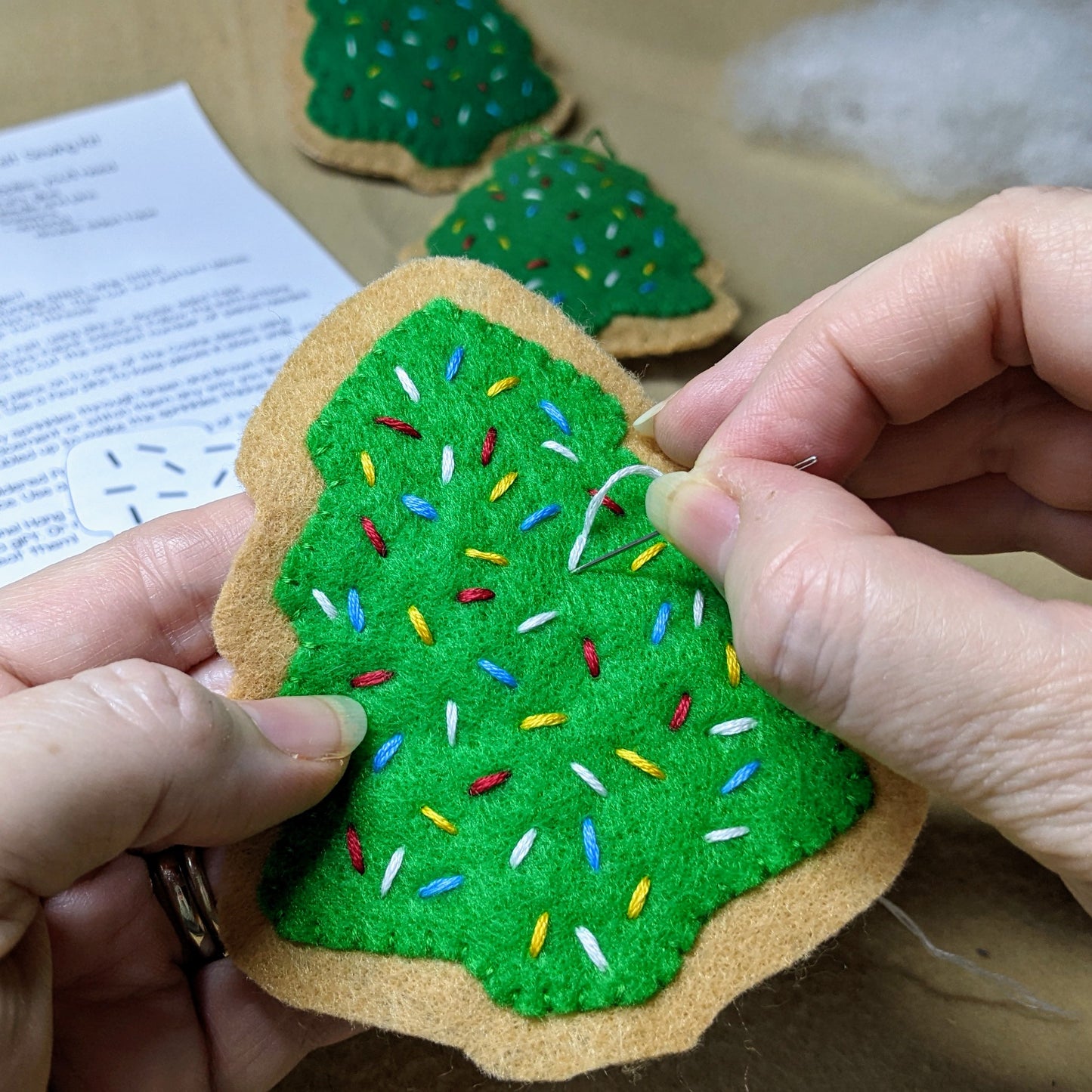 Christmas Tree Cookie Felt Sewing Pattern