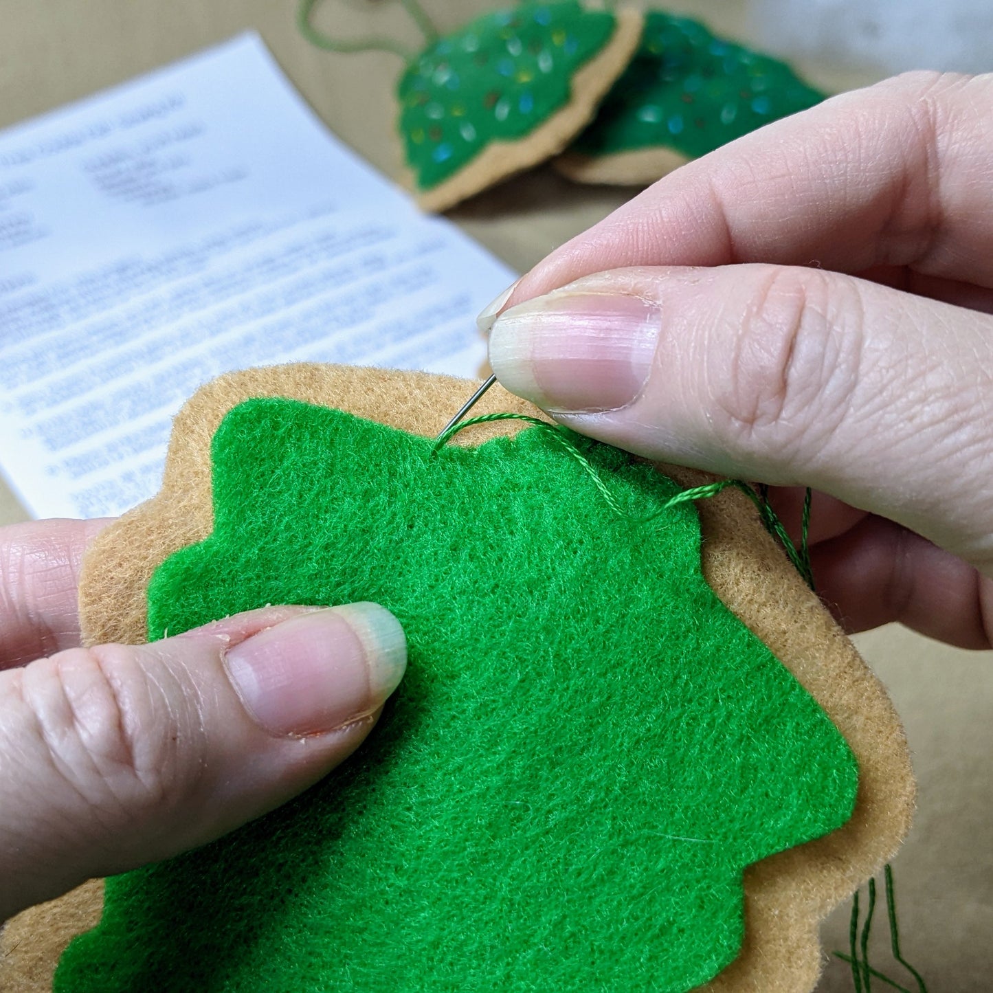 Christmas Tree Cookie Felt Sewing Pattern