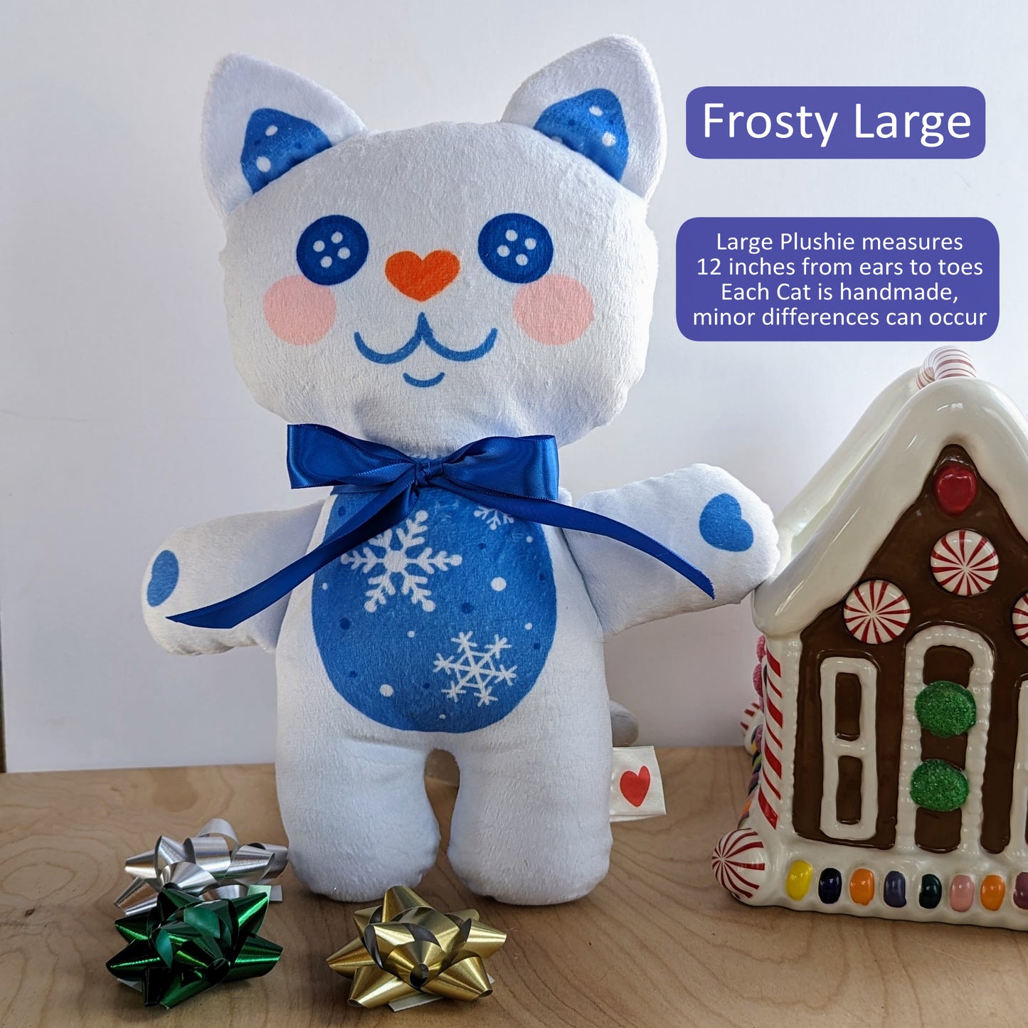 Frosty Christmas Cat Plushie