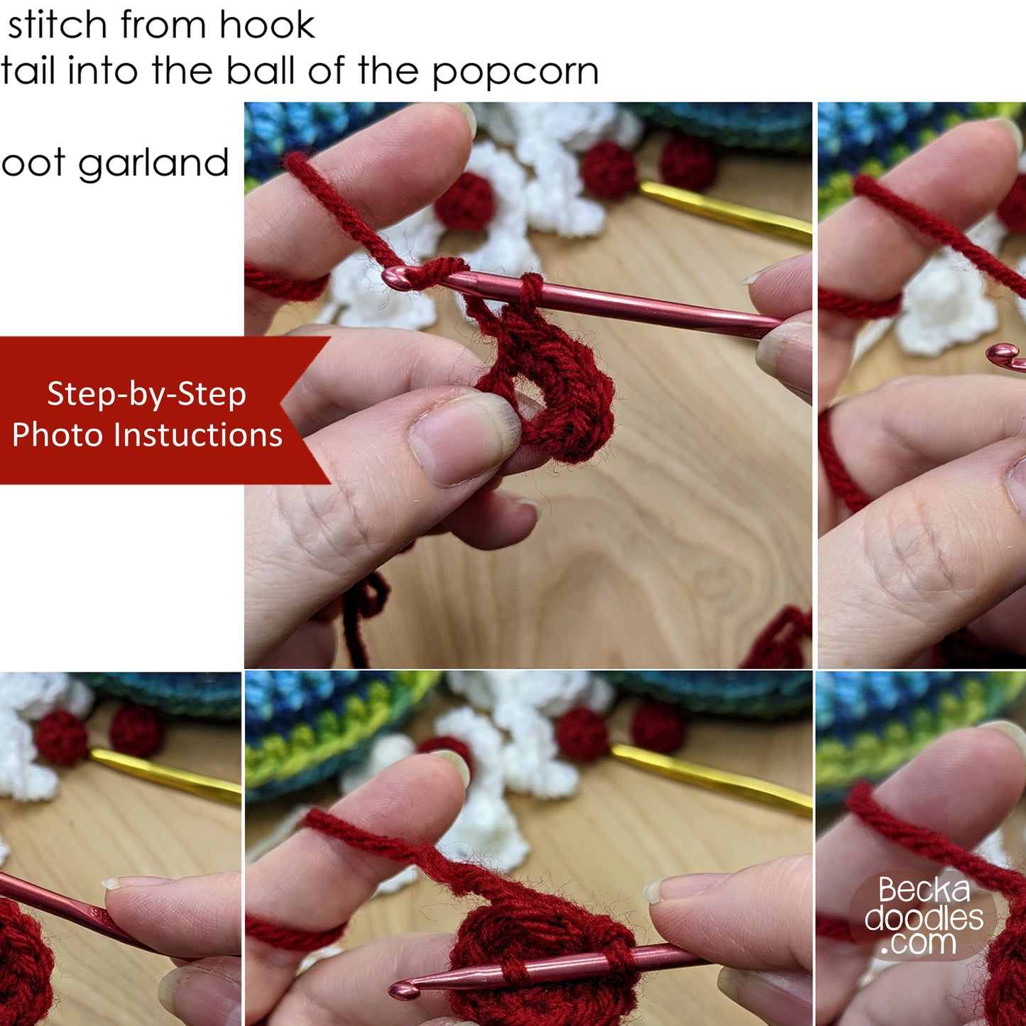 Crochet Popcorn Garland Pattern