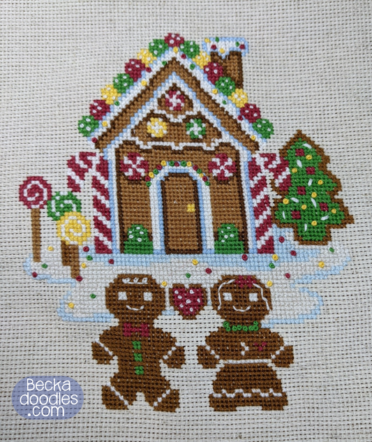Gingerbread House Cross Stitch Pattern