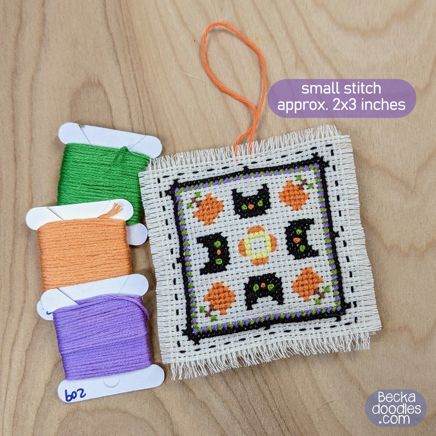 Halloween Cat Cross Stitch Pattern
