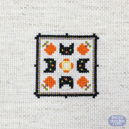 Halloween Cat Cross Stitch Pattern