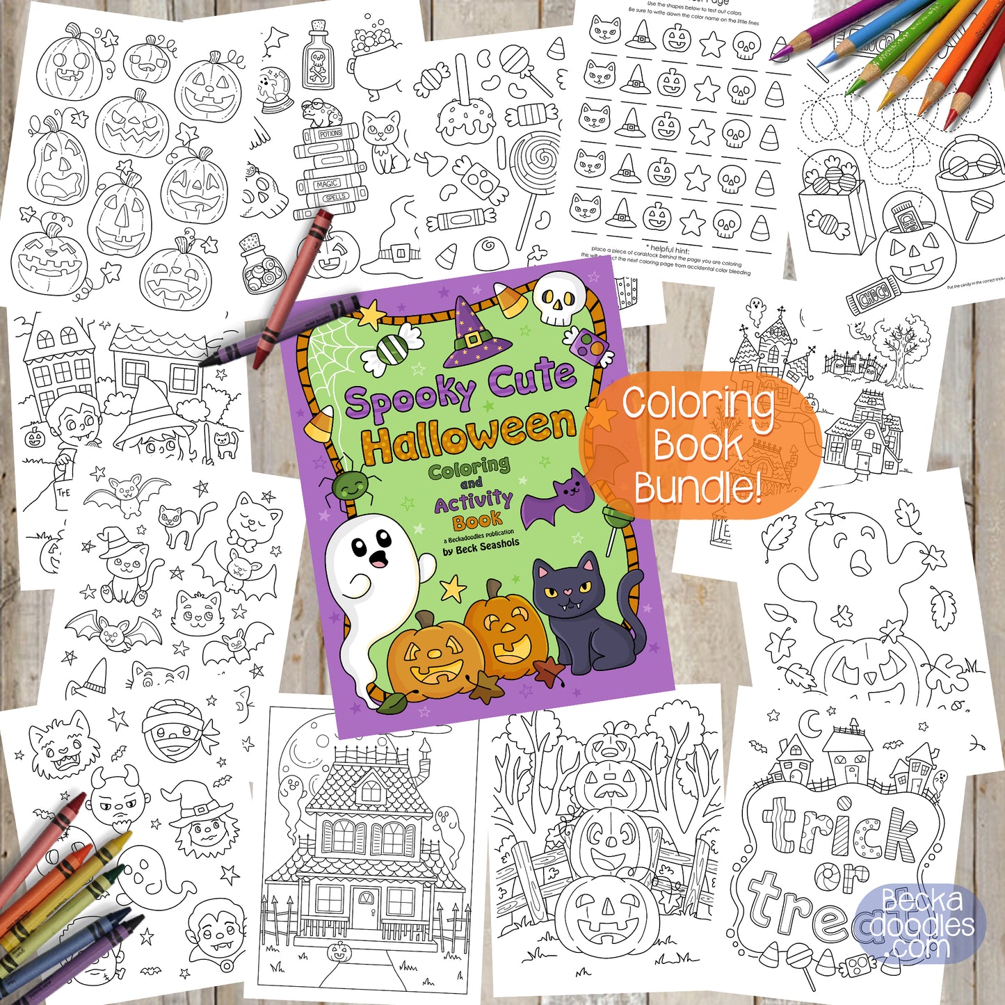 Spooky Cute Halloween Printable Coloring Book