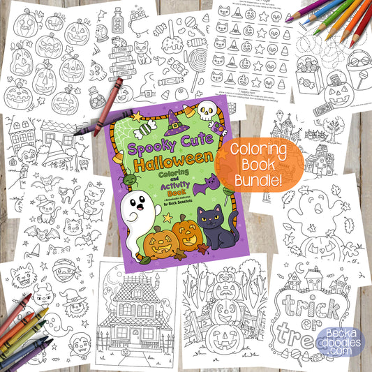Spooky Cute Halloween Printable Coloring Book