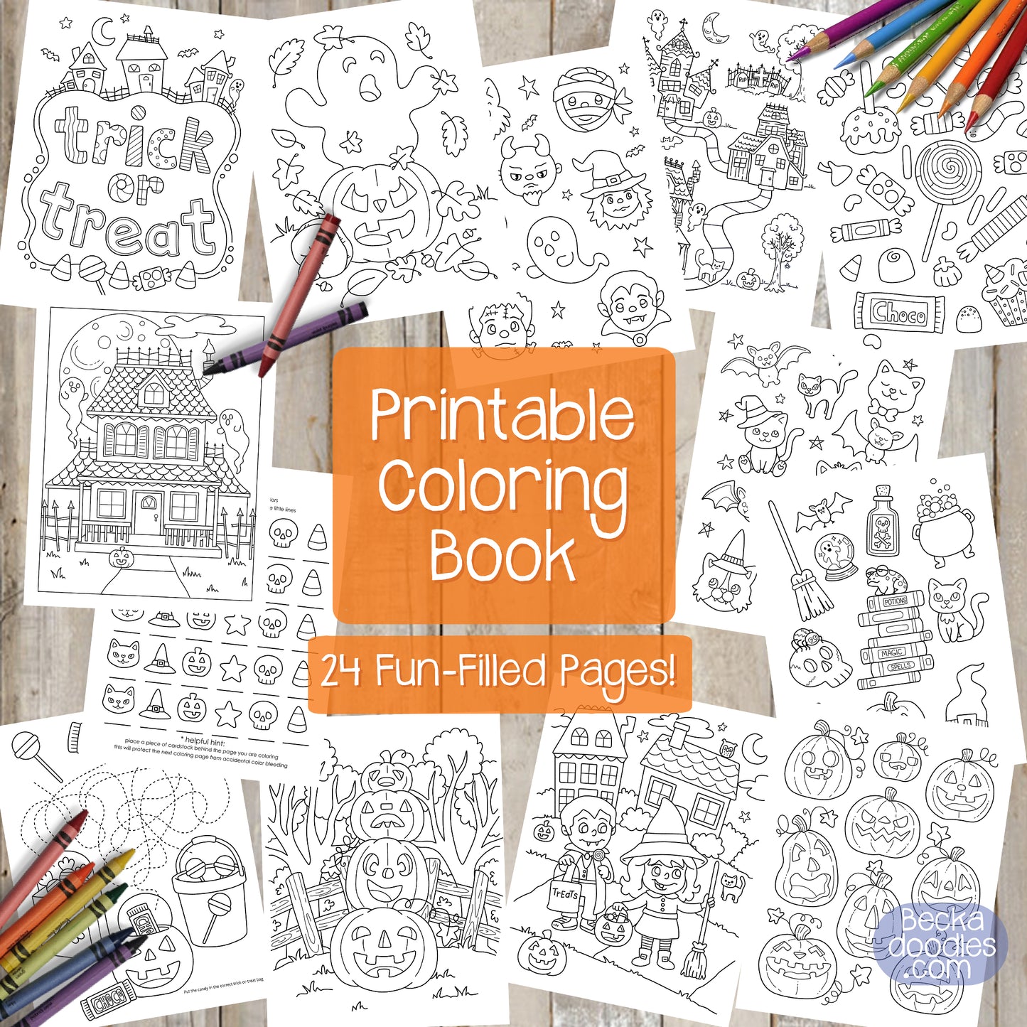 Spooky Cute Halloween Printable Coloring Book