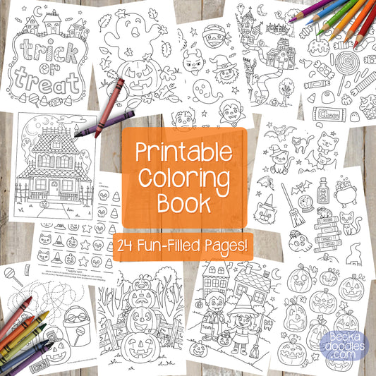 Spooky Cute Halloween Printable Coloring Book