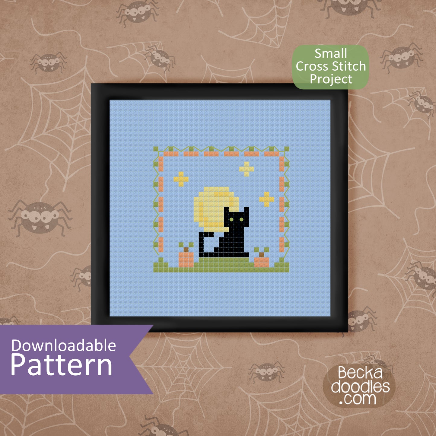 Pumpkin Patch Kitty Cross Stitch Pattern