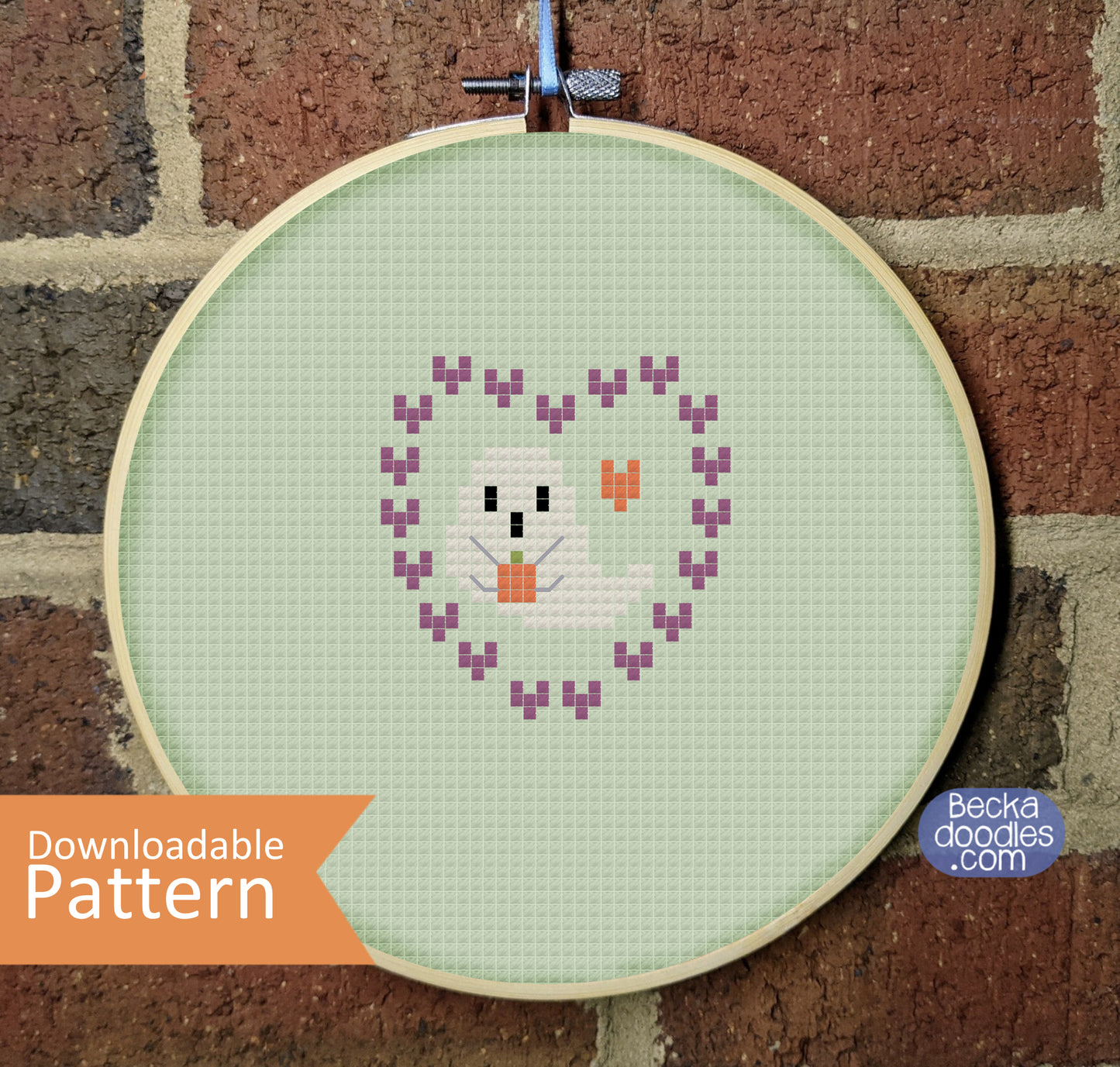 Ghost Heart Halloween Cross Stitch Pattern
